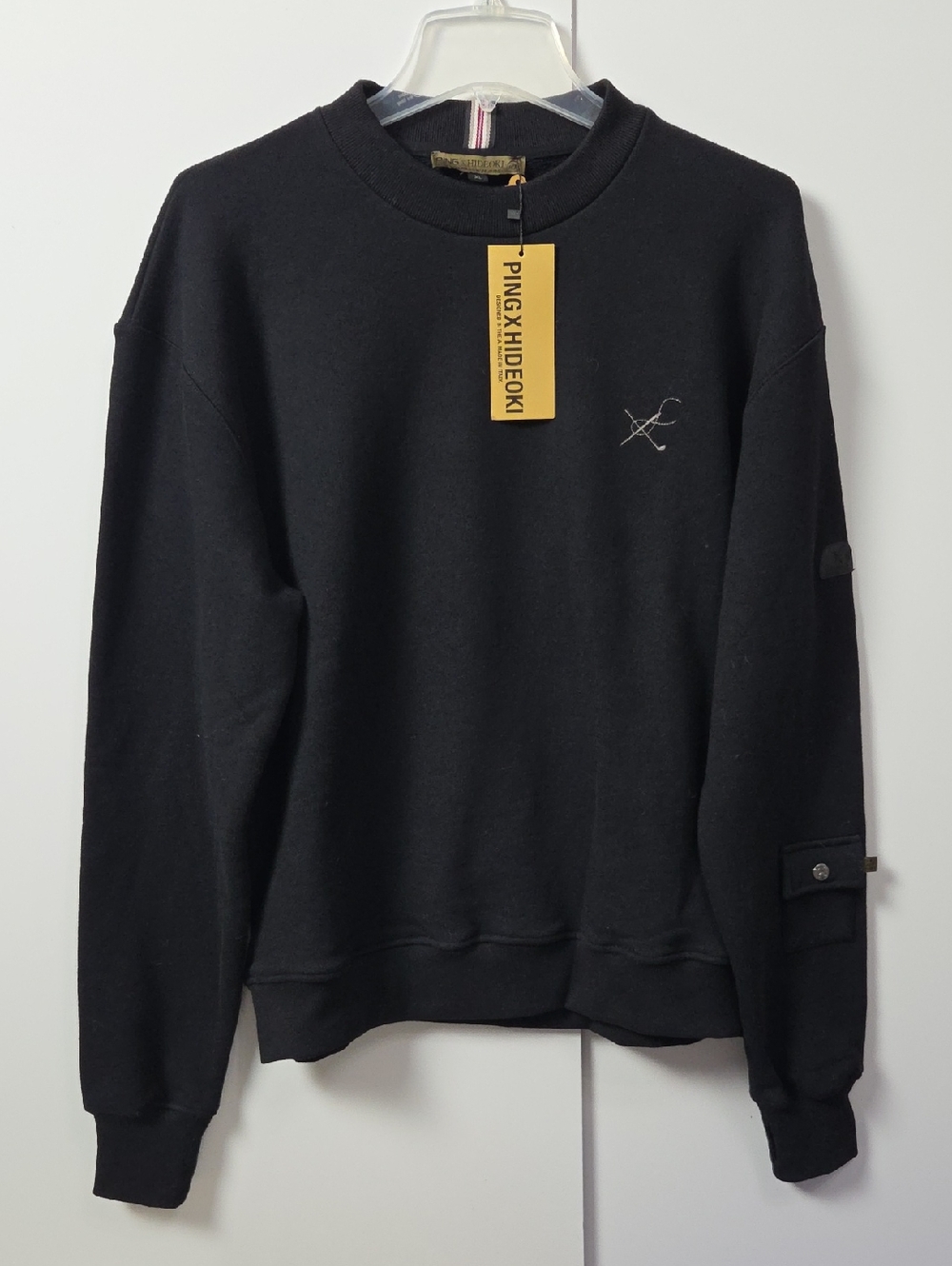 Ping X Hideoki Men's Black Crewneck Sweatshirt Cashmere Blend XL NWT